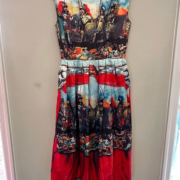 Vintage Marching Army Graphic Midi Dress XS - Picture 6 of 7